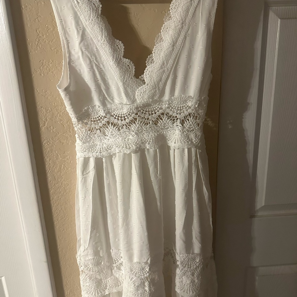 Women's White Lace Trim Sleep Dress - Brand